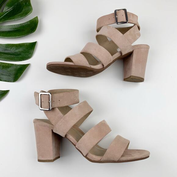 Vionic Blaire Sandals Heels Pink Suede Ankle Strap Strappy Women's 9.5 - Picture 7 of 11